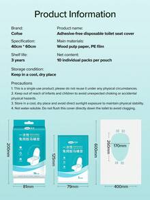 Cofoe Disposable Toilet Seat Covers, Anti-Slip Self-Adhesive Mat For Travel, Individually Wrapped Portable Paper Covers For Hotels & Public Restrooms - View 11