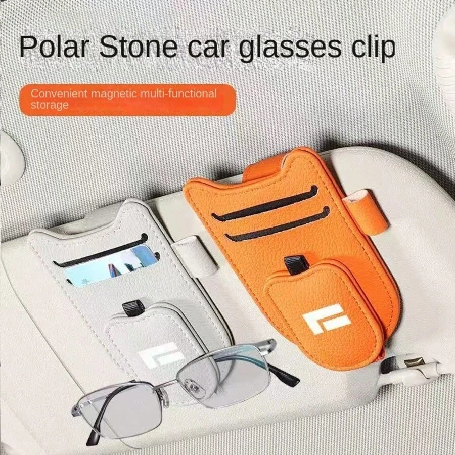 Car Sun Visor Organizer, Multi‑Functional Glasses Clip, Fashion Glasses Holder, Card & Document Pouch - A - View 1
