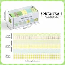 6 Rolls Bubble Grid PET Washi Tape, Cute Decorative Sticker Tape, Journaling DIY Craft Supplies, Perfect For Scrapbook, DIY Crafts, Card‑Making - Multicolor - View 13