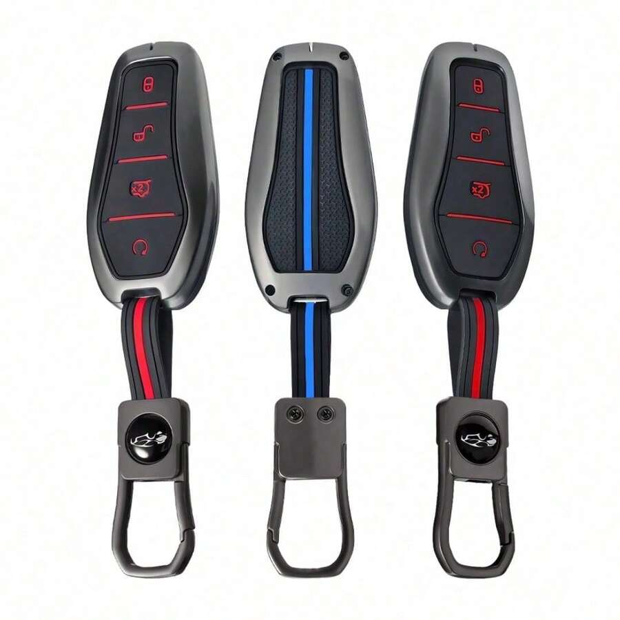 Fashionable Zinc Alloy Silicone Key Shell, Compatible With BYD Atto 3 EV Dolphin Song PRO Max Tang DM Yuan E2 Qin PLUS Car Keys, Premium Anti-Scratch Full Protection Case, Precise Cutouts, Comfortable Grip, Stylish Car Interior Accessory - A - View 1