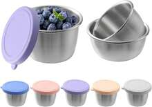 6-Piece Stainless Steel Dressing Container Set With Lids, Small Leak-Proof Sauce Containers For Lunch Boxes - Silver - View 3