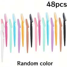 48pcs Beginner Eyebrow Shaping Tool Set, Unisex Blades Makeup Tools, Hair Removal Tools - Multicolor - View 8