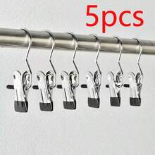 1/5/10/20pcs Heavy Duty Stainless Steel Clothes Clips With Hooks, Non-Slip Multi-Function Pants & Skirts Drying Clips, Space-Saving Closet Organizer For Bedroom, Dorm, Home - Multicolor - View 14