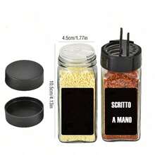 8/12/24pcs Kitchen Seasoning Jars, 120ml Glass Salt And Pepper Shaker Set, Square Salt Shaker Set, Kitchen Seasoning Jars, Spice Jars, Outdoor Picnic And BBQ Creative Seasoning Jars, Seasoning Storage, Kitchen Accessories, (Actual Sticker Content May Vary) - Multicolor - View 2