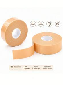 3 Rolls Unisex Beige Anti-Chafing Heel Pads, Soft Comfortable Elastic Cut-To-Fit Foot Protection Cushions For Athletic Shoes, Business Shoes And High Heels - Beige - View 2