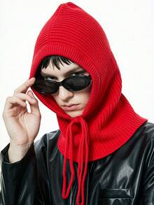 1 buah Balaclava Rajut dengan Tali Serut yang Dapat Diatur, Gaya Streetwear Keren, Fungsional, Kasual, dan Personal, Tekstur Rajut Bergaris Vertikal, Desain Bukaan Satu Sisi, Perlindungan Menyeluruh Terintegrasi untuk Kepala dan Leher, Tali Serut di Bagian Bawah untuk Penyesuaian Kekencangan, Cocok untuk Berbagai Lingkar Kepala, Efektif Menghalangi Angin Dingin, Cocok untuk Bersepeda di Luar Ruangan Musim Dingin, Ski, Pakaian Sehari-hari, Pesta Tema, Tampilan Rapi dan Menarik, Aksesori Penutup Kepala Hangat yang Praktis dan Terintegrasi - Beraneka warna - View 3