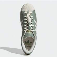 ADIDAS Superstar II Unisex Retro Shell Toe Sneakers | Matcha Green Leather Upper White Three Stripes Casual Shoes JR1331 - Matcha Green - View 3