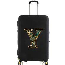 Elastic Luggage Cover, Vintage Glamorous Letter Print Luggage Protective Cover, Stretchable Dustproof Scratch-Resistant Reusable Travel Cover, Suitable For 18-32 Inch Luggage - Black - View 50