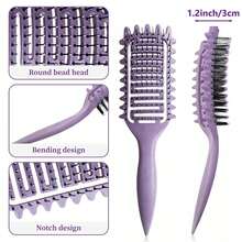 1pc Upgraded New Curly Hair Comb, Special Bristle Structure, Suitable For Various Hairstyles, Reduces Hair Loss And Pulling, Detangles Hair, Unisex, Easily Create Curly Hair - Multi-color - View 4