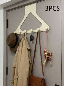 1pc Large Upgraded Triangle Door Hook, Over-The-Door Coat Rack, Thickened Plastic Material, Strong Stability, Great Load-Bearing Capacity, Suitable For Hanging Clothes, Bags, Keys, Hats - Multicolor - View 22