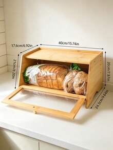 Bread Box With Transparent Window, Large Capacity Bread Storage Box For Kitchen Countertop, Farmhouse Style Kitchen Food Freshness Box, Easy To Clean, Flip Lid Cake Storage Box, Bread Freshness Food Storage Container - View 7