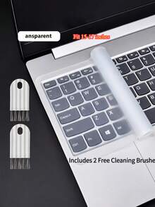 Ultra-Thin Keyboard Protector Film And Keyboard Cleaning Brush, Effectively Protects Keyboard, Suitable For 15 To 17.0 Inch Laptops. Transparent, Purple, Yellow, Pink And Blue Multi-Color Options, Washable - Soft Dust Cover - View 11