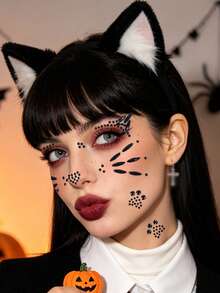 Halloween Face Gem Stickers Day Of The Dead Easter Makeup Party - 3D Face Neck Chest Decorative Rhinestone Stickers DIY Holiday Party Gift Decoration Gem Stickers 1pc/Pack - Black - View 5