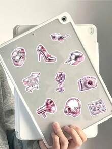50pcs Y2K Metallic Powder Stickers For Adults Teens Sticker Enthusiasts Scrapbooking Journaling Laptops Skateboards More, Add A Fun Touch To Your Devices! - A - View 5