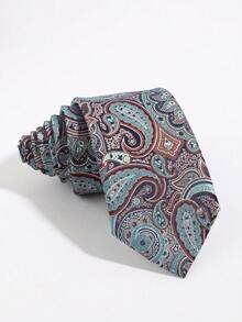 1PC Fashion Versatile Men's Exquisite Paisley Pattern Tie Suitable For Daily Wear, Shopping, Dating, Business, Banquet And Party - Multicolor - View 4