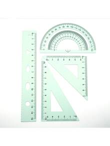 Multifunctional Geometric Ruler Set, Protractor, Triangle Ruler, Straight Ruler, Manual Measuring And Drawing Tools With Storage Box, 4 Colors Available: Pink, Mint Green, Light Blue, Taro Purple, For School, Woodworking, DIY - Multicolor - View 10