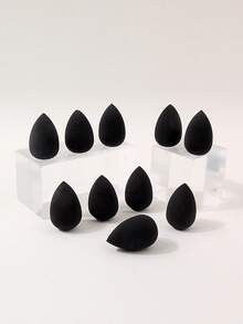 10Pcs Mini Makeup Sponge Set,Wet&Dry Dual‑Use Cosmetic Sponges For Concealer,Foundation&Detail Makeup,Portable Easy‑Storage - Black - View 7