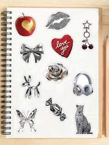 50pcs Silver Millennium Stickers For Adults Teens Sticker Enthusiasts Holiday Gifts Party & Home Decor Class Reward Birthday Gift Decoration Phone Case DIY Decal - A - View 5