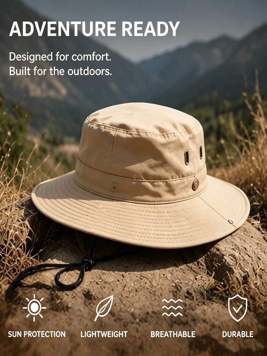1PC Packable Sun Protection Bucket Hat With String Windproof Mountaineering Cap For Men Women - Multicolor - View 1