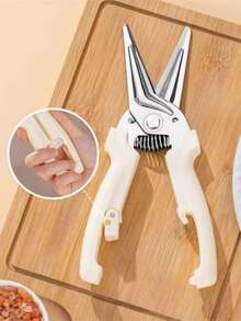 Magnetic Kitchen Scissors With Strong Refrigerator Adsorption Function – Stainless Steel Poultry/Bone Cutting Scissors – Multi-Purpose Household Kitchen Scissors - Multicolor - View 7