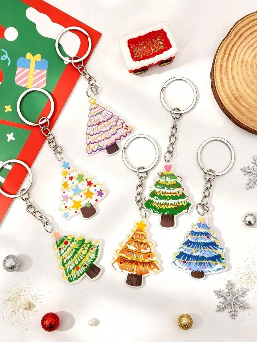 12/6/1pc Christmas Tree Keychain Gift Set, Suitable For Christmas Party, Birthday Party, Wedding, Christmas Tree Decoration, Theme Party, Thanksgiving, New Year, Christmas Party Favors, Holiday Party And Holiday Scene Decoration - A - View 1