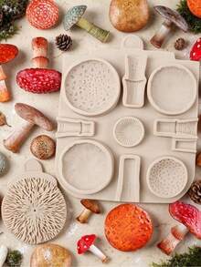 Mushroom Silicone Fondant Mold, Alice Wonderland Cake Decorating Tool For Chocolate Candy & Clay - Beige - View 5
