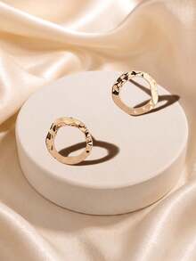 1 Pair Women's Fashion Minimalist Earrings Suitable For Daily Wear - Yellow Gold - View 2