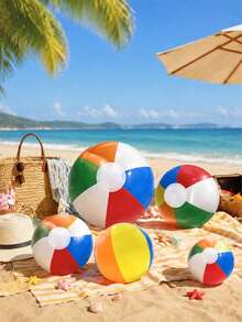 1/6 st färgglada uppblåsbara strandbollar i PVC, flytande poolflottör för vattenlekar och dekoration, flerfärgade flytande spelbollar, nödvändighet för trädgårdsgrillning och poolparty, strandvolleyboll, sommarlekar utomhus - Multifärgad - Visa 5