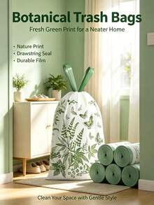 50pcs Cute Pattern Drawstring Garbage Bag, Super Thick Anti-Leakage And Tear-Resistant, With Easy-Pull Handle, Sealed Anti-Odor Heavy-Duty Disposable Trash Can Liner, Suitable For Bedroom, Kitchen, Bathroom, Office - Multiple Styles - View 9