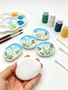 20 Medium Smooth White Painting Stones - Flat And Hand-Picked, Suitable For Crafts, Art, Decoration - No Chemical Ingredients, Smooth Surface, Even Effect, Suitable For Beginners And Craft Projects, Craft Supplies, Art Projects, Decorative Stones, 10/15 Pieces - Multiple Styles - View 8