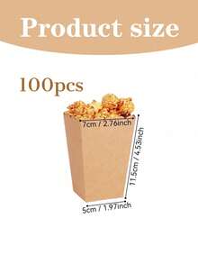 100/48/36/24/1pc White Popcorn Boxes, 2 X 4.5 X 3 Inch Mini Popcorn Boxes, Suitable For Movie Night Decoration, Christmas/Halloween - Brown - View 12