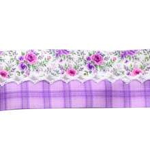 5 Yards Purple Series Ribbon Adorned With Flower Plaid Pattern, Width 32mm/1.26-Inch, Two Ribbon Equipped With White Center Hook Edge, Ideal For Showcasing Jewelry And Wrapping Gifts, Creating Bows, Holiday Decorations - Floral + Plaid - View 5