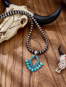 luodee Western Vintage Country Style Beaded Turquoise Jewelry Set, Bohemian Necklaces For Women, Suitable For All Cowgirl Outfit Needs, Women's Gift - Multicolor - View 3