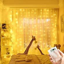 Battery Power Festoon LED Curtain Light Wedding Garland Holiday Party Home Room Decoration Fairy Lights Garden Christmas - Battery Box Curtain Light - View 2