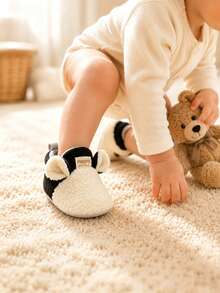 Unisex Infant Warm Boots, Soft Infant Winter Boots, Newborn Socks, Anti-Slip Toddler Shoes - White - View 2