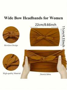 1/2/4pcs Oversized Rabbit Ear Elastic Headband - Soft Blended Yoga Sports Headwrap, Women's Hair Accessory All-Season Sweat-Absorbent Band, 4 Colors Available (Black, Brown, White, Gray) - Multicolor - View 5