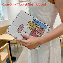 Case Compatible With Ipad, For IPad Air, Pro, Mini (9.7", 10.2", 10.5", 10.9", 11", 12.9", 13"), A 360°Rotatable And Foldable Case With Exquisite Printed Patterns, Featuring Shockproof, Anti-Slip, And Anti-Scuffing Functions, Also Equipped With Automatic Sleep/Wake Function. Made Of Acrylic Material, It Can Be Folded, Lightweight, With A Stand Design - Multicolor - View 5