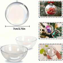 60/30/20/10pcs Fillable Christmas Decorative Balls - 7cm Clear Plastic, Thickened Sphere, Suitable For Christmas Tree Decoration And Holiday Home Party - No Electricity Required - Multicolor - View 4