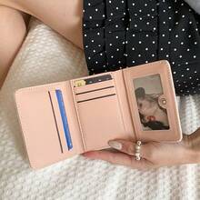 Sweet Y2K Casual Aesthetic Style Star Embroidered Tri-Fold Wallet With Snap Button And Multiple Card Slots ID Holder For Girls - Multicolor - View 4