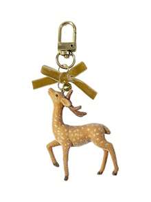 Velvet Bow And Bell Reindeer Bag Charm – Featuring A Velvet Bow And A Bell; Stylish And Practical; Suitable As A Birthday Or Christmas Gift. - Multicolor - View 14