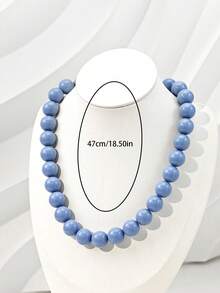 1pc Women's Fashion Minimalist Dopamine Candy Dual-Color Beaded Necklace, Versatile For Daily Wear In Summer - Multicolor - View 4