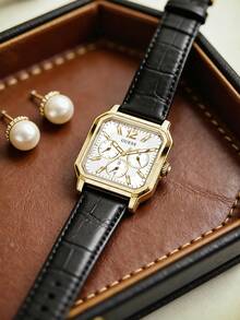 Jam Tangan Wanita Mewah Guess Kristal Kuarsa dengan Dial Bertabur Berlian Imitasi, Warna Rose Gold, Perak, dan Baja Tahan Karat dengan Jaring Milanese - GW0309L2 - View 1
