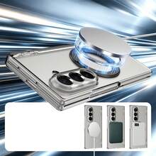 VIETAO 360度旋轉隱形支架透明材質手機殼，適用於 Galaxy Z Fold 8 Ultra 7 6 5 4 Fold7 手機保護殼 - 透黑 - 查看 4