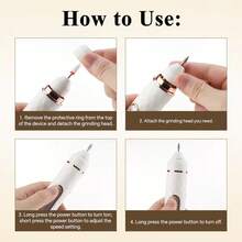 Electric Nail & Toe File 2-In-1 Hand & Foot Care Tool, With Replaceable Grinding Heads, Portable Callus Remover, Suitable For Fingernails And Toenails Manicure - A - View 8