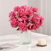 1/3 buah Bunga Buatan, Buket Mawar Palsu, Bunga Daisy Sutra, Bunga Dandelion, Jumlah Besar untuk Dekorasi Pesta Pernikahan, Rumah, Hiasan Meja, Halloween - Rose Red - View 6
