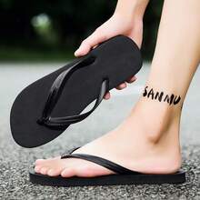 Men's Flip Flops Soft Comfortable Beach Sandals Women's Slippers Couple Style Unisex Beach Shoes - Black - View 3