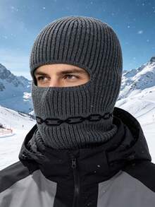 1pc New Autumn/Winter Chain Balaclava Hat, Unisex Warm Headwear Suitable For Daily, Outdoor, Cycling - Multicolor - View 10