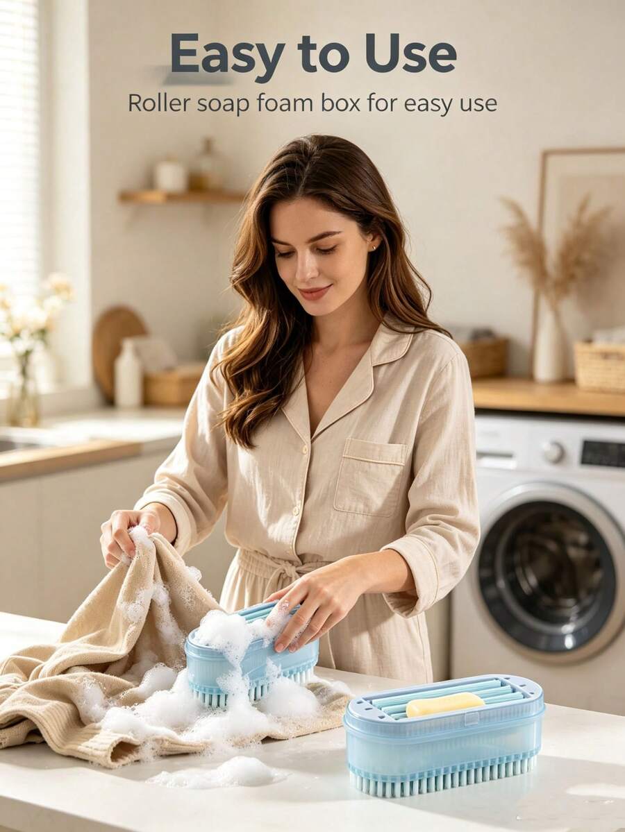 Multifunctional 3-In-1 Soap Holder, Combining Drainage, Foaming And Cleaning Functions, Can Be Used As Soap Rack, Foamer And Cleaning Brush, Keeps Soap Dry While Convenient To Use, Suitable For Bathroom And Kitchen - Multi-color - View 1
