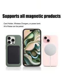 VOUVI 霧面磁吸無線充電手機殼,相容 iPhone 17 16 15 14 13 12 11 Pro Max,高級純色軟質防震保護殼,相容 16 15 14 Plus Air,手機配件 - 深藍色 - 查看 9