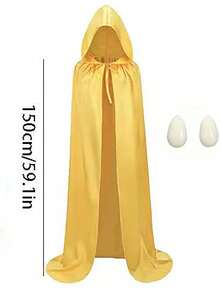 Gothic Vampire Costume Set: Classic Hooded Cape + Detachable Fangs, Suitable For Multiple Occasions, Easily Create Vampire, Witch, Red Hat Clown And Other Halloween Looks. - Multicolor - View 13